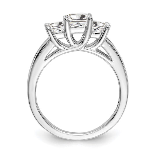 Order Stylish 14K White Gold 3-Stone Diamond Semi-Mount Engagement Ring