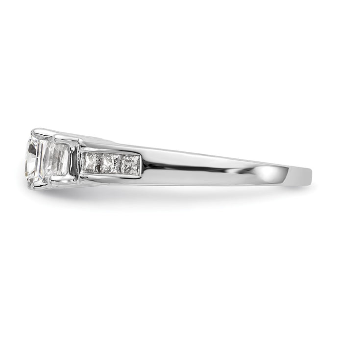 Order Stylish 14K White Gold 3-Stone Diamond Semi-Mount Engagement Ring-3