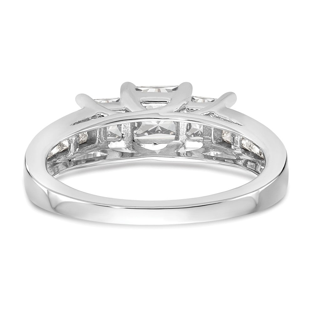 Order Stylish 14K White Gold 3-Stone Diamond Semi-Mount Engagement Ring