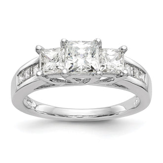 Order Stylish 14K White Gold 3-Stone Diamond Semi-Mount Engagement Ring