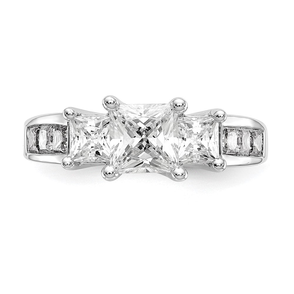Buy Designer 14K White Gold 3-Stone Engagement Ring for 1 Carat Princess - Stylish Value!