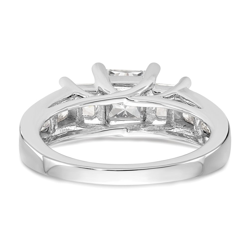 Buy Designer 14K White Gold 3-Stone Engagement Ring for 1 Carat Princess - Stylish Value!