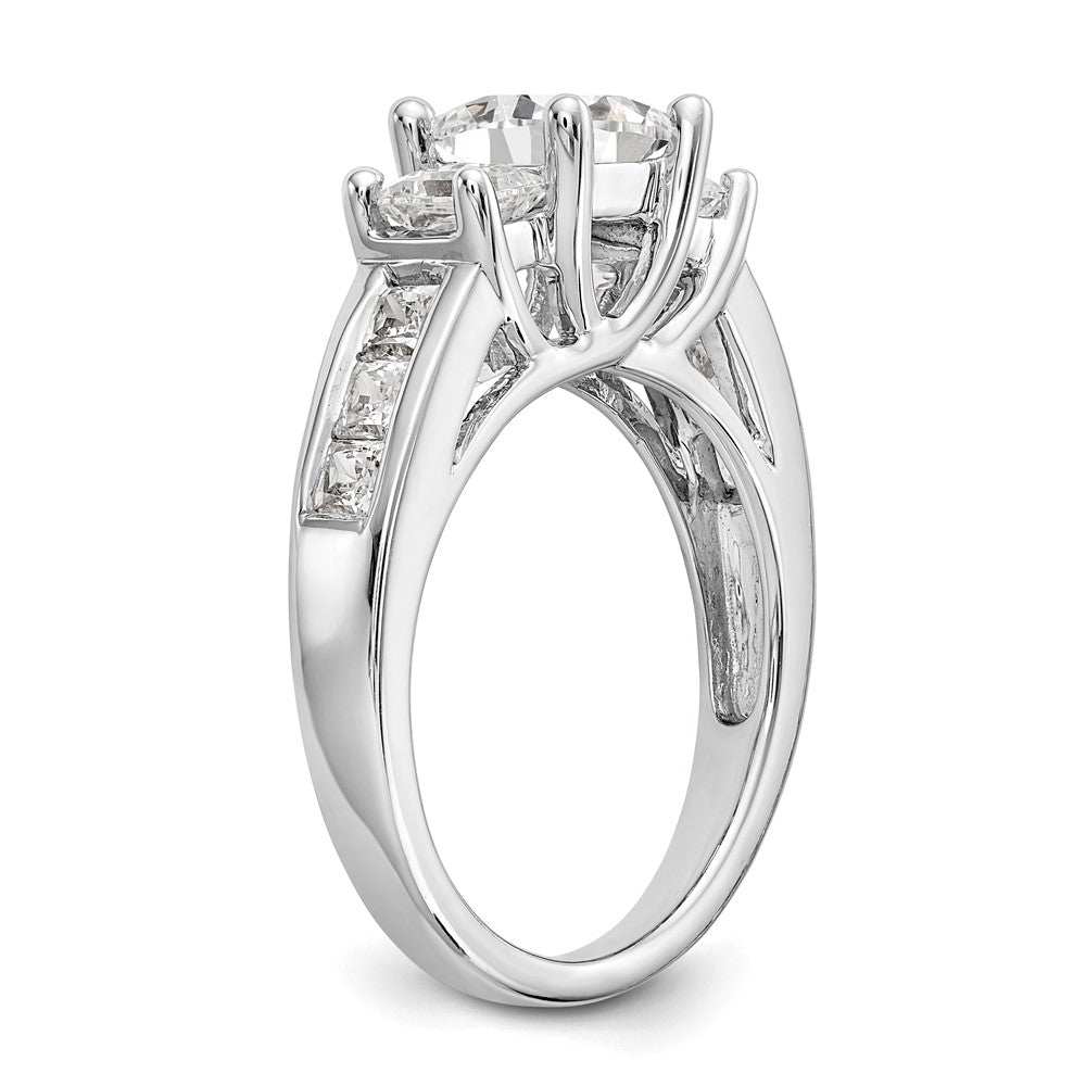 Buy Designer 14K White Gold 3-Stone Engagement Ring for 1 Carat Princess - Stylish Value!