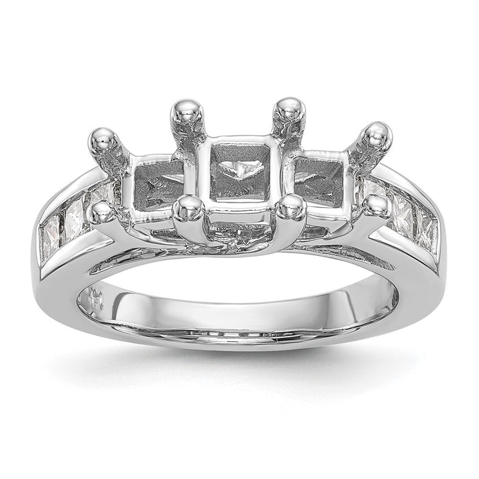 Buy Designer 14K White Gold 3-Stone Engagement Ring for 1 Carat Princess - Stylish Value!-8