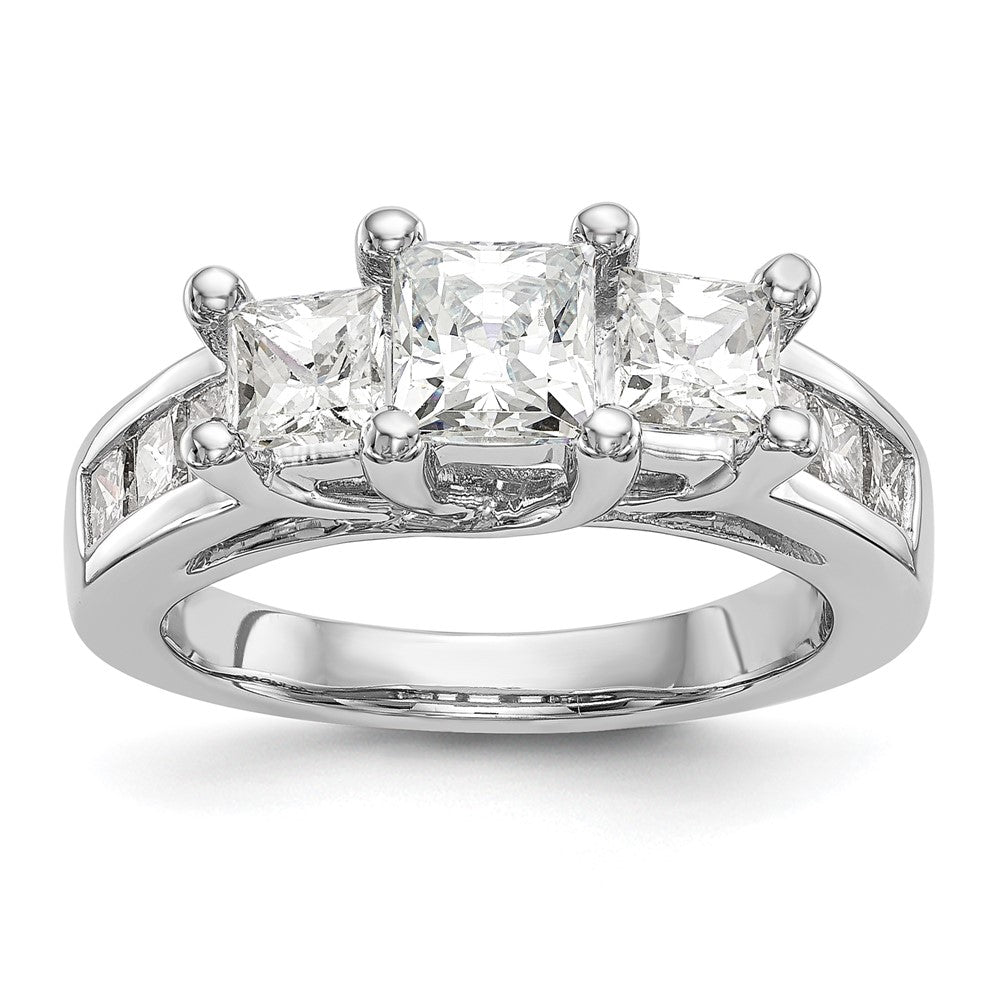 Buy Designer 14K White Gold 3-Stone Engagement Ring for 1 Carat Princess - Stylish Value!