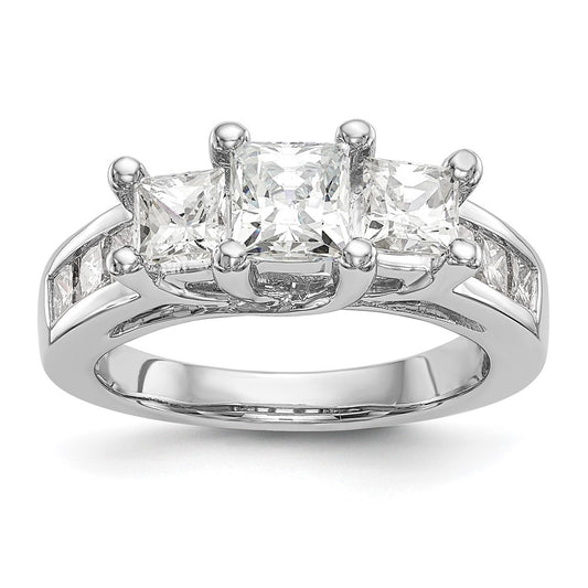 Buy Designer 14K White Gold 3-Stone Engagement Ring for 1 Carat Princess - Stylish Value!