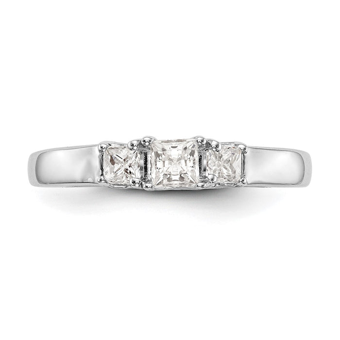 Buy Affordable 14K White Gold 3-Stone Engagement Ring Setting, 1/5 Carat-4