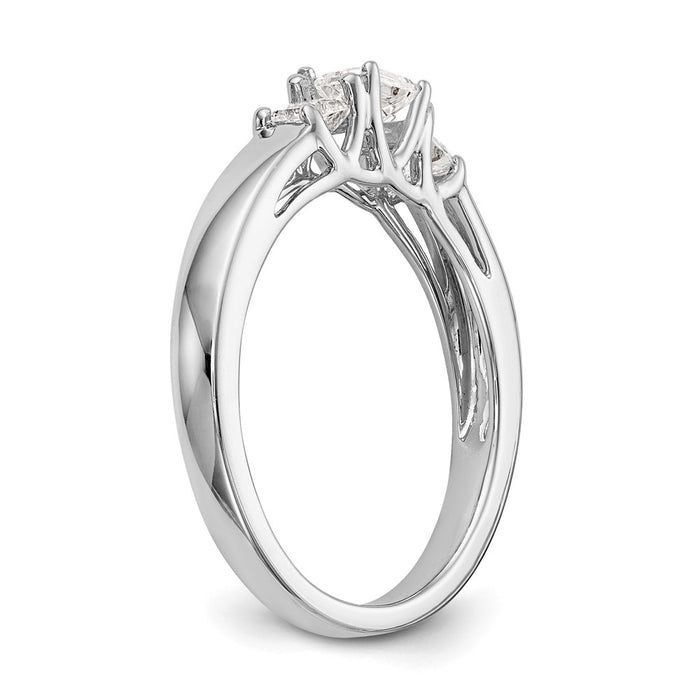Buy Affordable 14K White Gold 3-Stone Engagement Ring Setting, 1/5 Carat-6