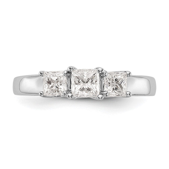 Buy Stylish 14K White Gold 3-Stone Engagement Ring Setting, 3/8 Carat-4