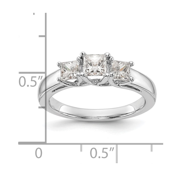 Buy Stylish 14K White Gold 3-Stone Engagement Ring Setting, 3/8 Carat-7