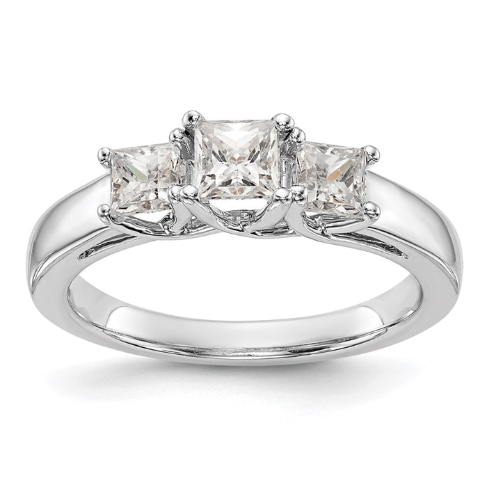 Buy Stylish 14K White Gold 3-Stone Engagement Ring Setting, 3/8 Carat-1