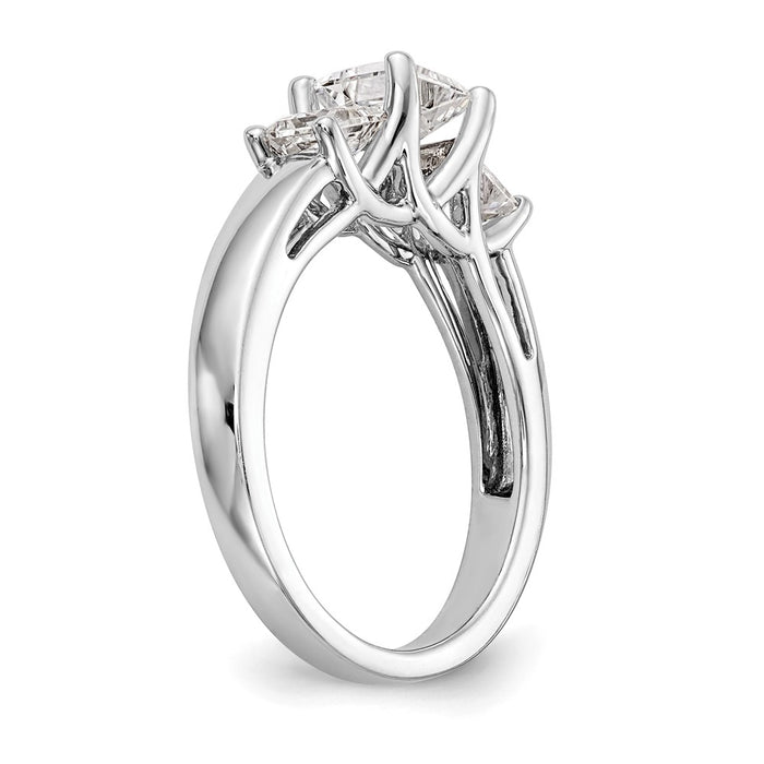 Buy Designer 14K White Gold 3-Stone Engagement Ring Setting, 3.4 Carats-6