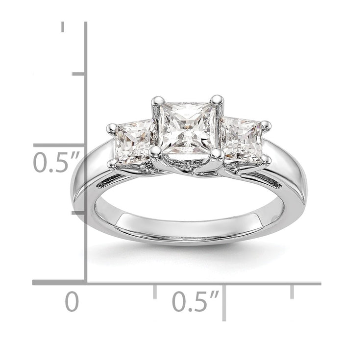 Buy Designer 14K White Gold 3-Stone Engagement Ring Setting, 3.4 Carats-7