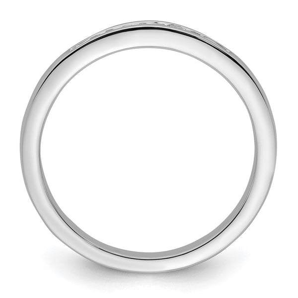 14K White Gold Wedding Band - 1/6 Carat Diamond