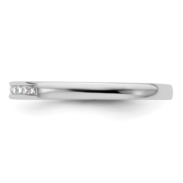 14K White Gold Wedding Band - 1/6 Carat Diamond