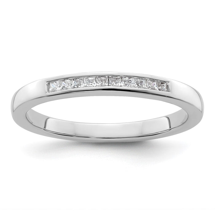 High-Quality 14K White Gold Wedding Band | 1/6 Carat Diamond, Stylish Value-1