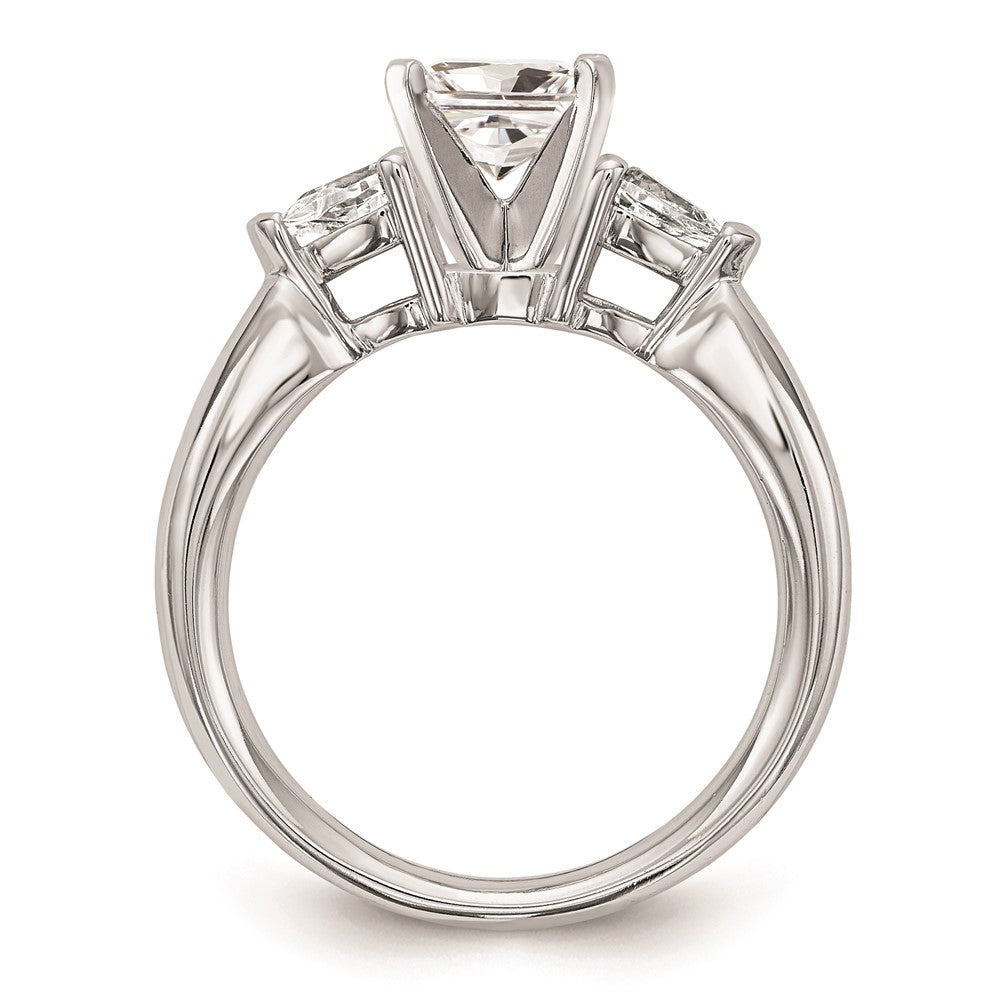 Buy Exclusive 14K White Gold 3-Stone Engagement Ring Mounting - Stylish Design for Pear-Shaped Stones