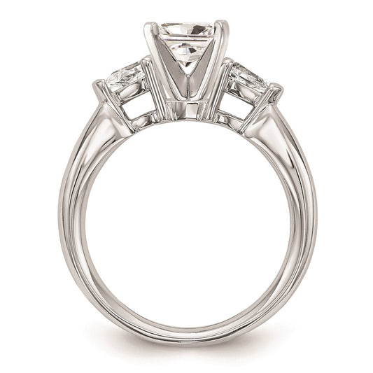Buy Exclusive 14K White Gold 3-Stone Engagement Ring Mounting - Stylish Design for Pear-Shaped Stones
