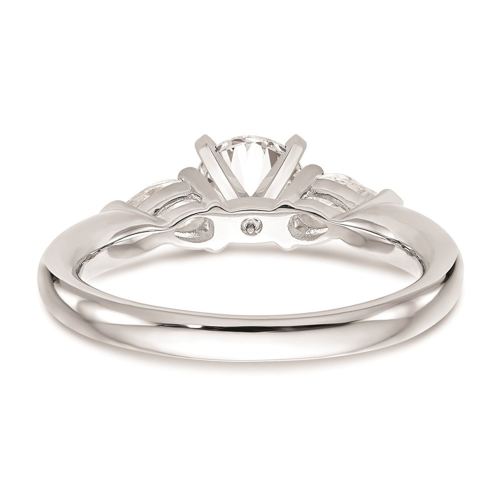 Buy Exclusive 14K White Gold 3-Stone Engagement Ring Mounting - Stylish Design for Pear-Shaped Stones