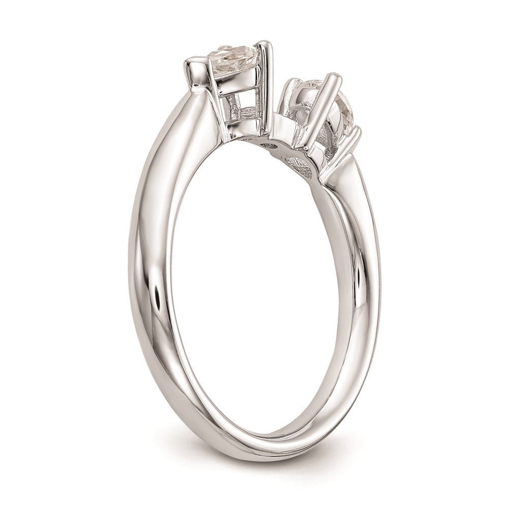 Buy Exclusive 14K White Gold 3-Stone Engagement Ring Mounting - Stylish Design for Pear-Shaped Stones