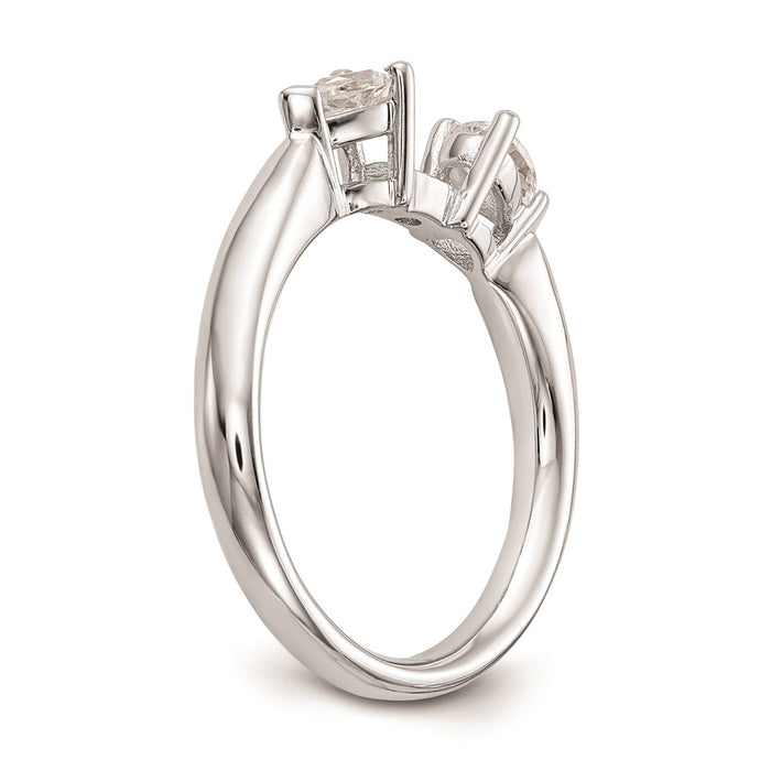 Buy Exclusive 14K White Gold 3-Stone Engagement Ring Mounting - Stylish Design for Pear-Shaped Stones-6