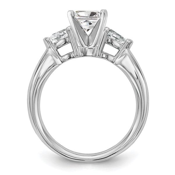 14K White Gold Engagement Ring Mounting for Pear-Shaped Stones