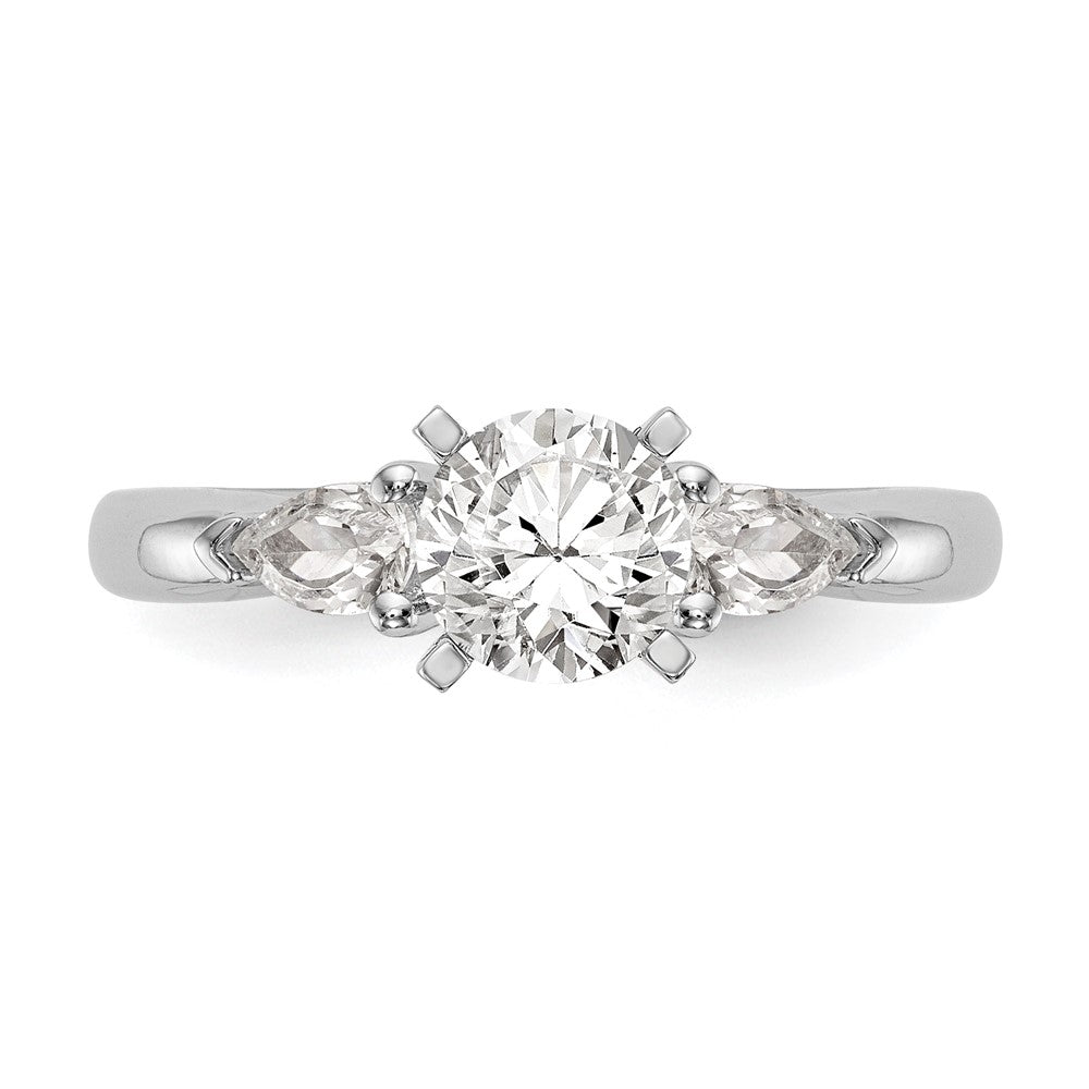 Buy Exclusive 14K White Gold Engagement Ring Mounting for Pear-Shaped Stones