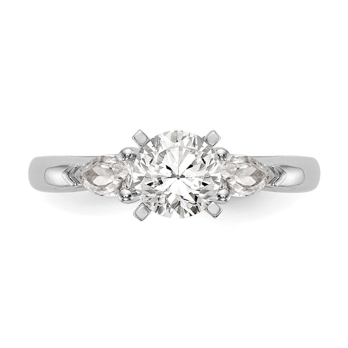 Buy Exclusive 14K White Gold Engagement Ring Mounting for Pear-Shaped Stones-4