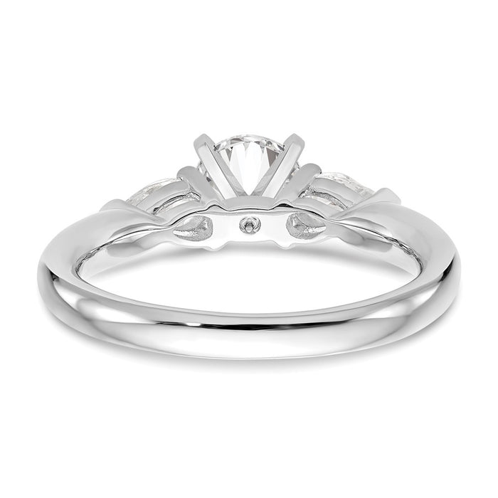 Buy Exclusive 14K White Gold Engagement Ring Mounting for Pear-Shaped Stones-5