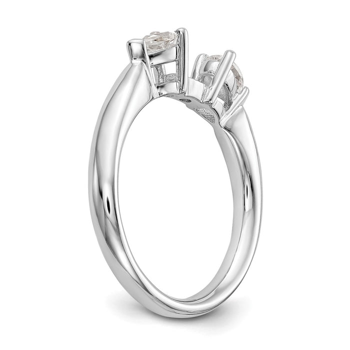 Buy Exclusive 14K White Gold Engagement Ring Mounting for Pear-Shaped Stones-6