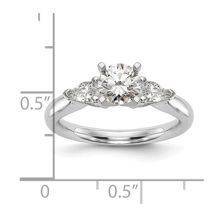Buy Exclusive 14K White Gold Engagement Ring Mounting for Pear-Shaped Stones-8