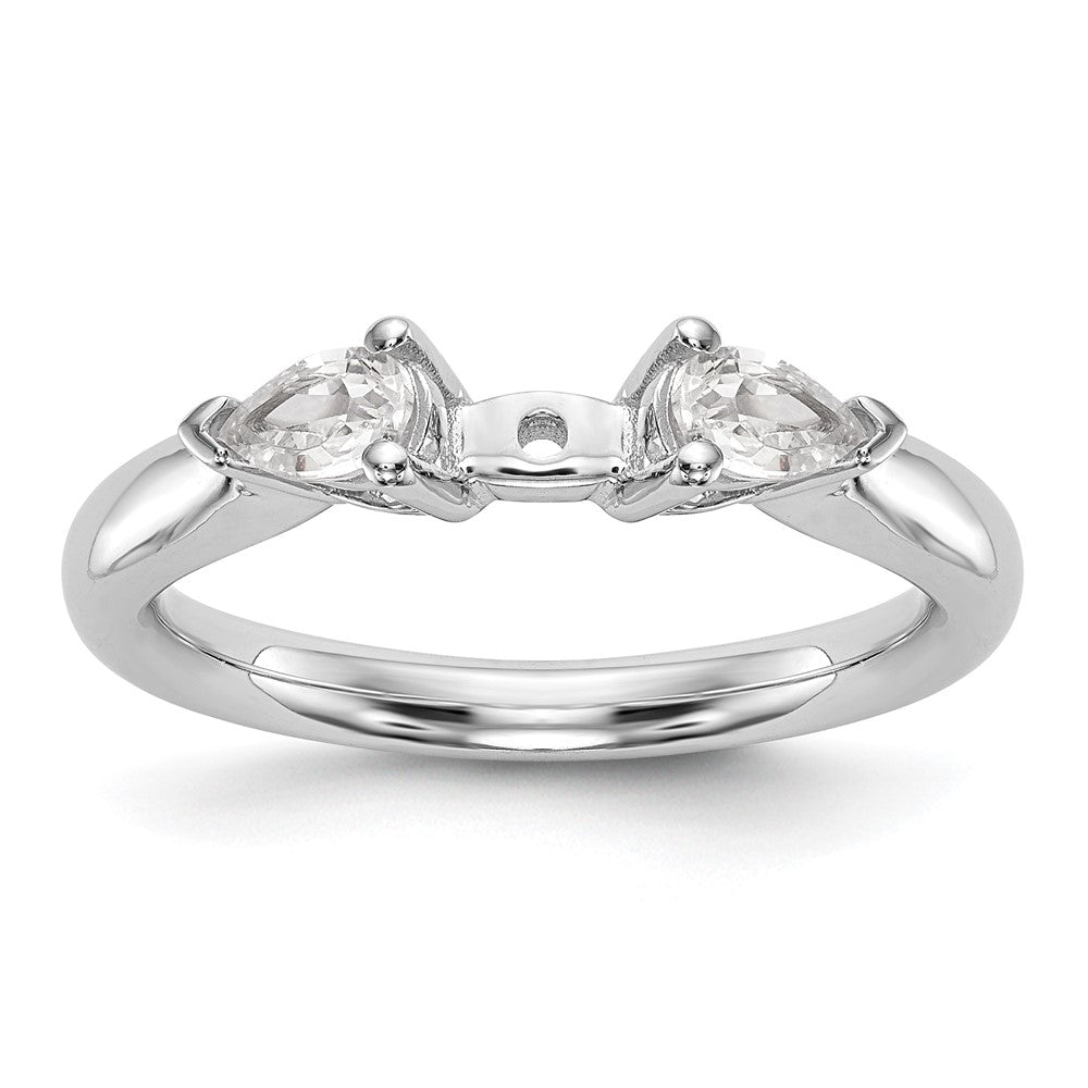 Buy Exclusive 14K White Gold Engagement Ring Mounting for Pear-Shaped Stones