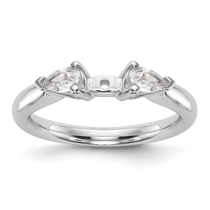 Buy Exclusive 14K White Gold Engagement Ring Mounting for Pear-Shaped Stones-7