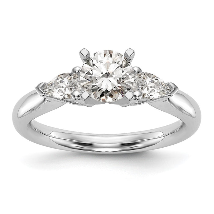 Buy Exclusive 14K White Gold Engagement Ring Mounting for Pear-Shaped Stones-1