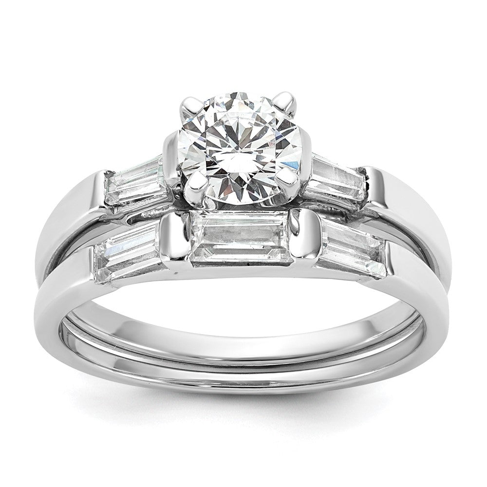Buy 14K White Gold Three-Stone Engagement Ring Mounting | Stylish & Affordable