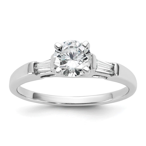 14K White Gold 3-Stone Diamond Engagement Ring
