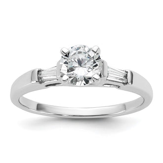 High-Quality 14K White Gold 3-Stone Diamond Engagement Ring - Stylish Value Design