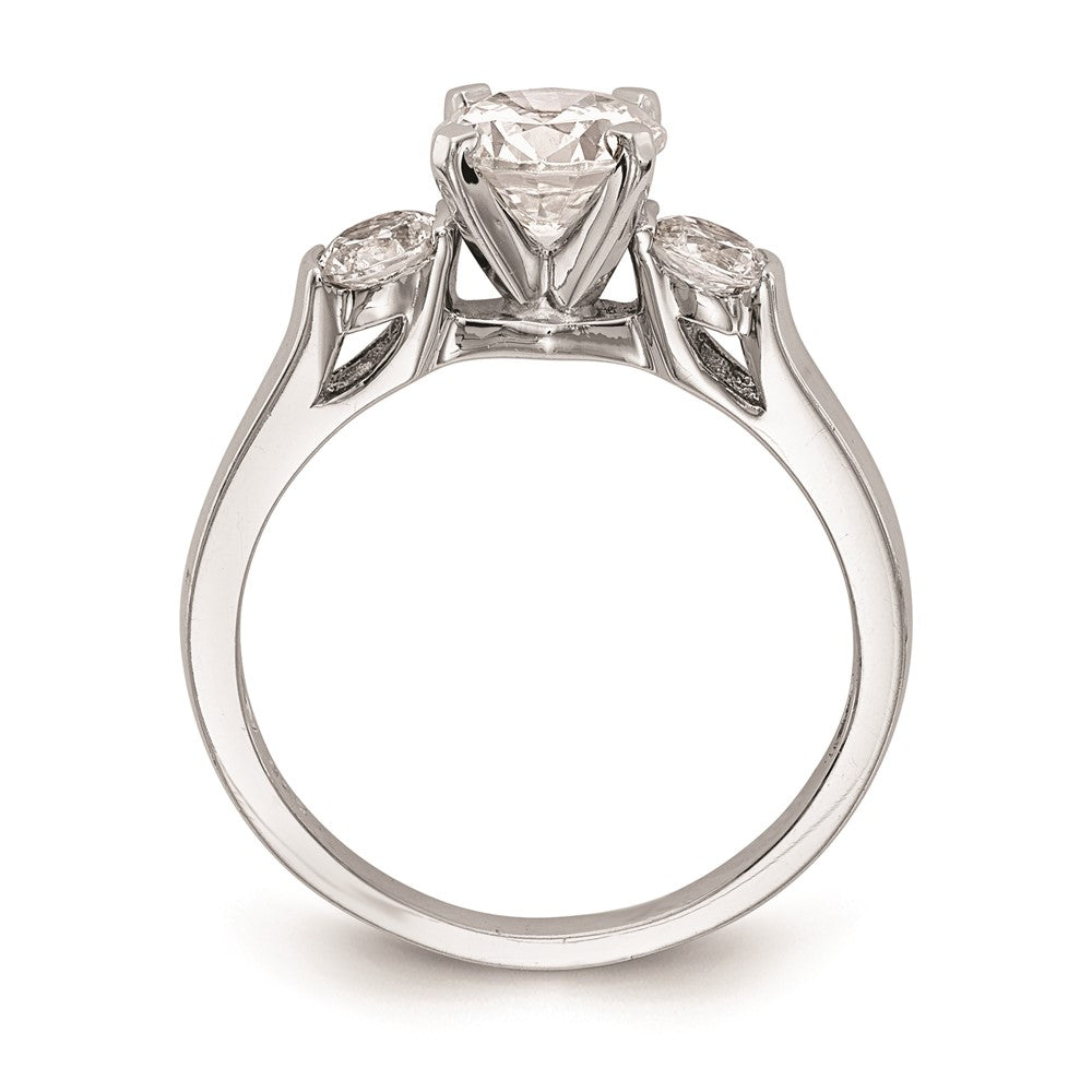 Buy Exclusive 14K White Gold 3-Stone Engagement Ring, Stylish for 2-3.7mm