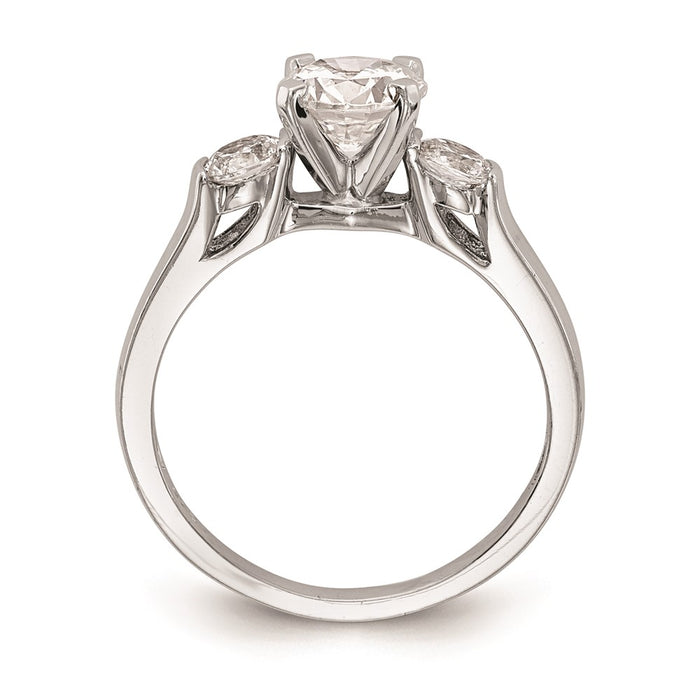 Buy Exclusive 14K White Gold 3-Stone Engagement Ring, Stylish for 2-3.7mm-2