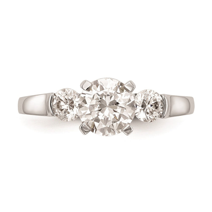 Buy Exclusive 14K White Gold 3-Stone Engagement Ring, Stylish for 2-3.7mm-4