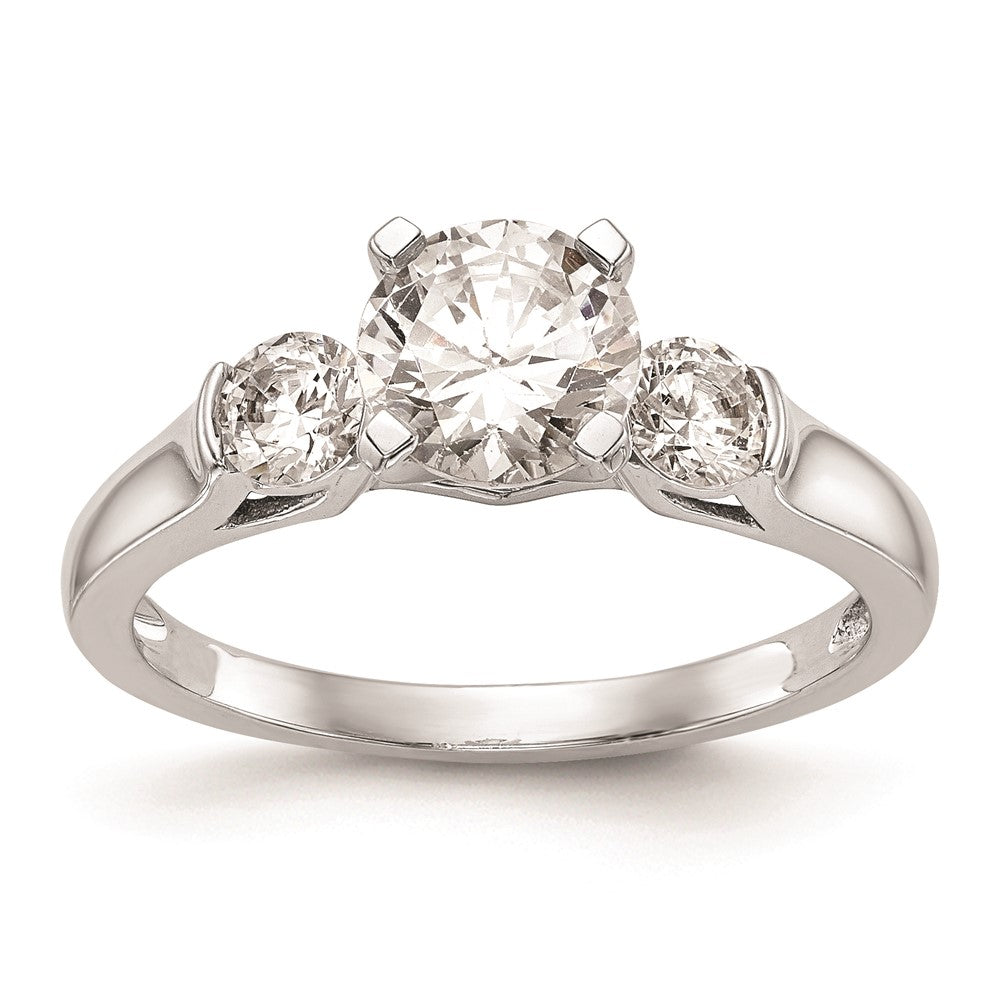 Buy Exclusive 14K White Gold 3-Stone Engagement Ring, Stylish for 2-3.7mm