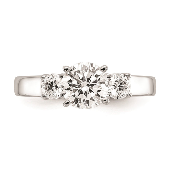 Buy Stylish 14K White Gold 3-Stone Engagement Ring Mounting - Affordable Luxury-4