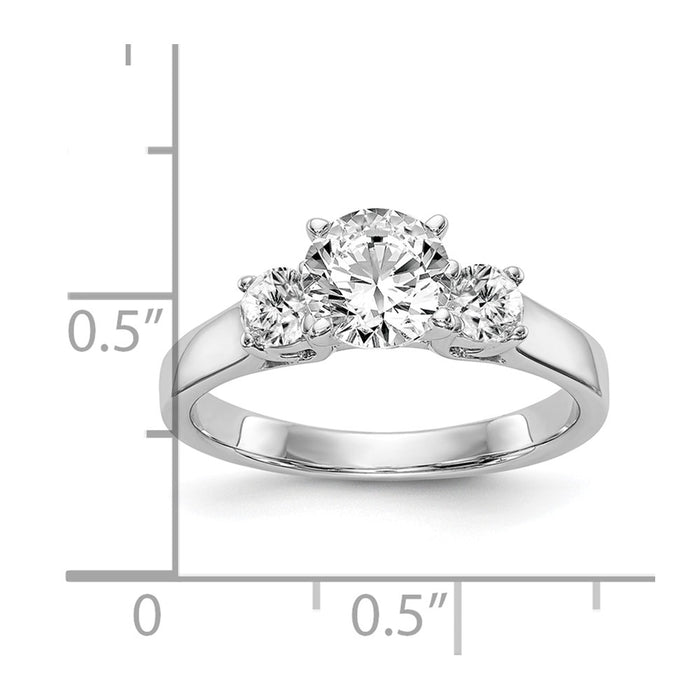 Buy Stylish 14K White Gold 3-Stone Engagement Ring Mounting - Affordable Luxury-7