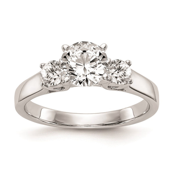 14K White Gold 3-Stone Engagement Ring Mounting - Style GR1-1022768