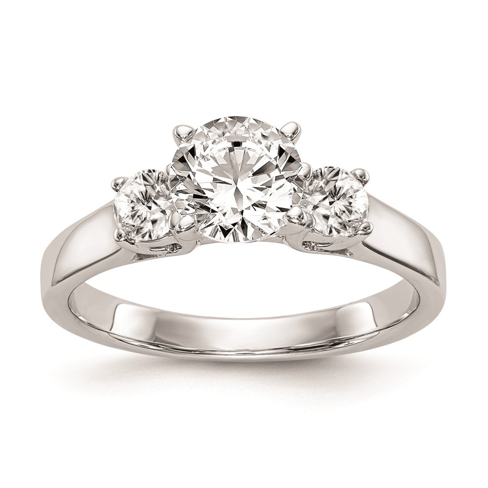 Buy Stylish 14K White Gold 3-Stone Engagement Ring Mounting - Affordable Luxury