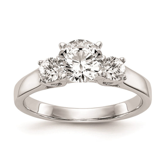 Buy Stylish 14K White Gold 3-Stone Engagement Ring Mounting - Affordable Luxury