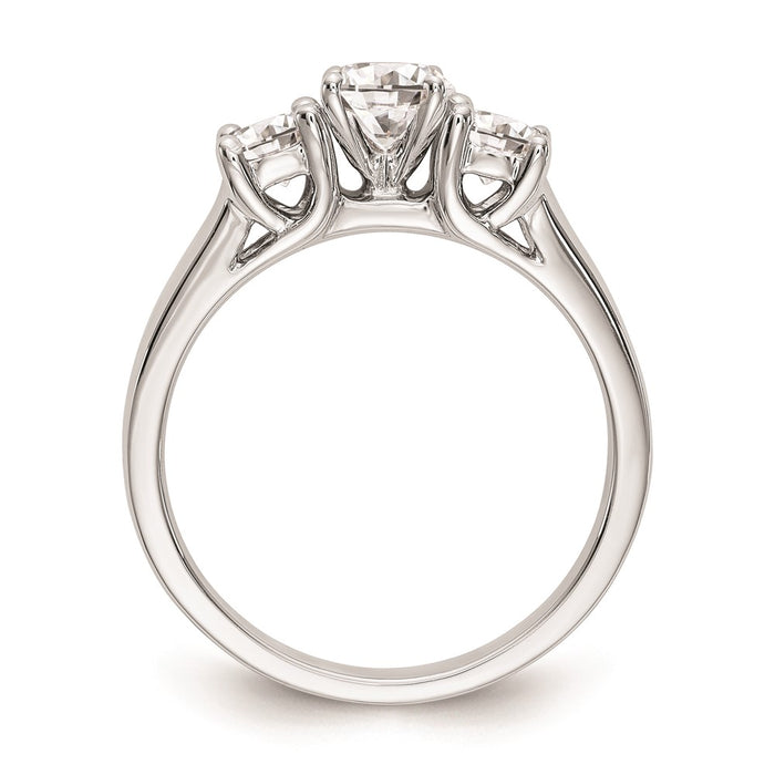 Exclusive 14K White Gold 3-Stone Engagement Ring Mounting for 2-4mm Stones-2