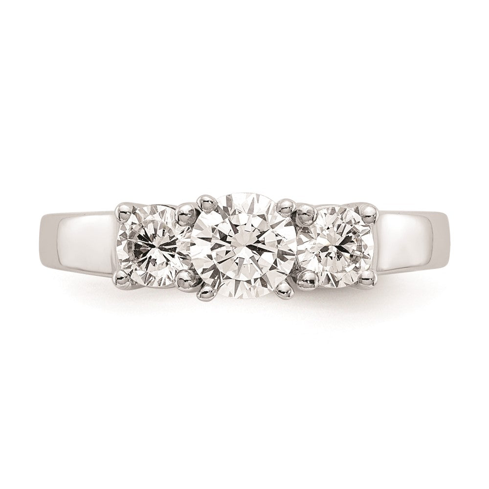 Exclusive 14K White Gold 3-Stone Engagement Ring Mounting for 2-4mm Stones