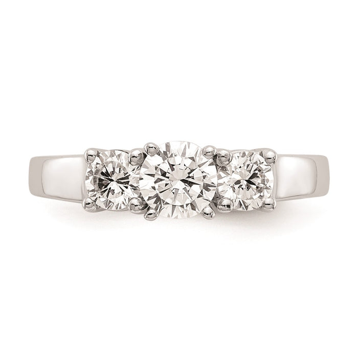 Exclusive 14K White Gold 3-Stone Engagement Ring Mounting for 2-4mm Stones-4