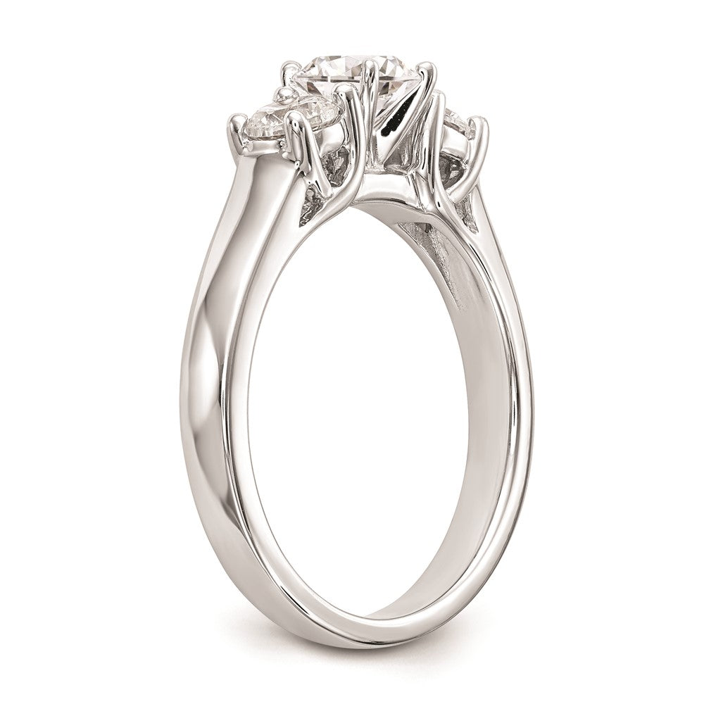 Exclusive 14K White Gold 3-Stone Engagement Ring Mounting for 2-4mm Stones